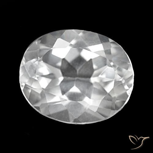 Topázio branco natural 5,72ct, corte oval, VVS-VS