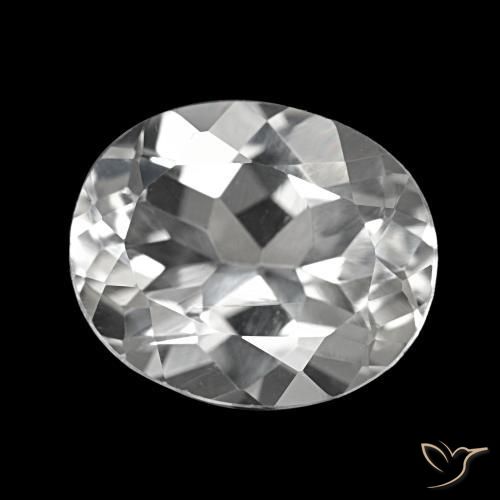 Topázio branco natural 5,76ct, corte oval, VVS-VS