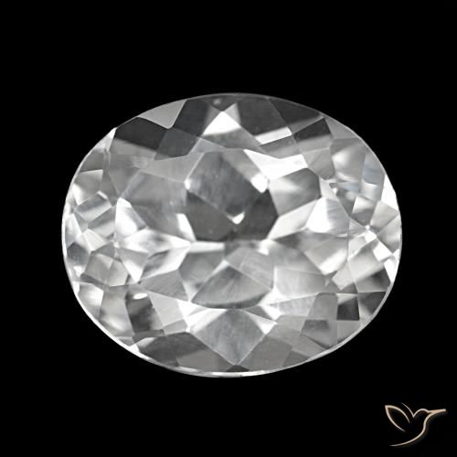 Topázio Branco claro Natural 6.13ct, Corte Oval, VVS