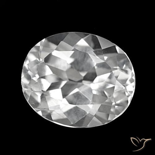 Topázio Branco claro Natural 6.13ct, Corte Oval, VVS