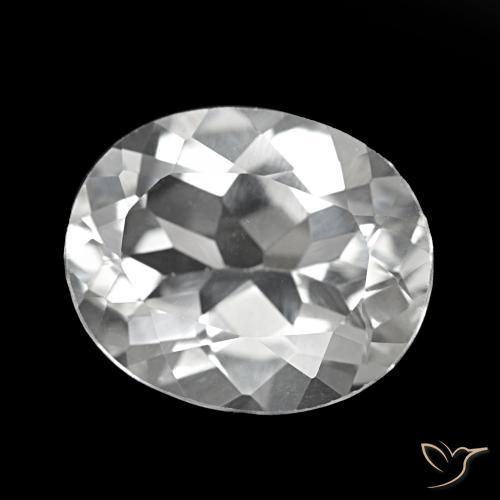 Topázio branco natural 5,50ct, corte oval, VVS-VS
