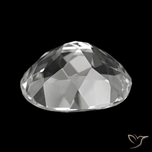 Topázio branco claro natural 6,08ct, corte oval, VVS