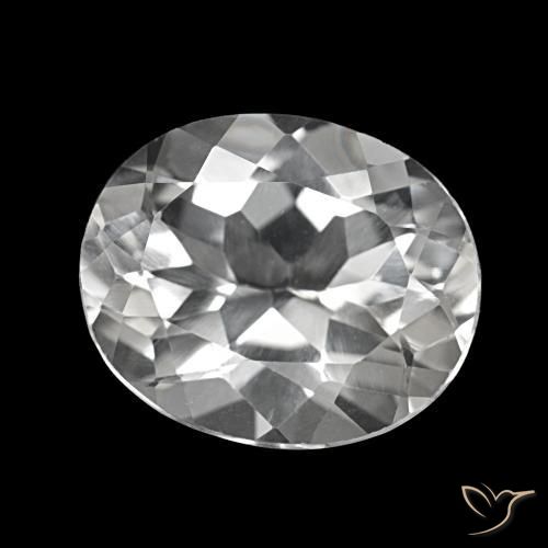 Topázio Branco claro Natural 5.74ct, Corte Oval, VVS