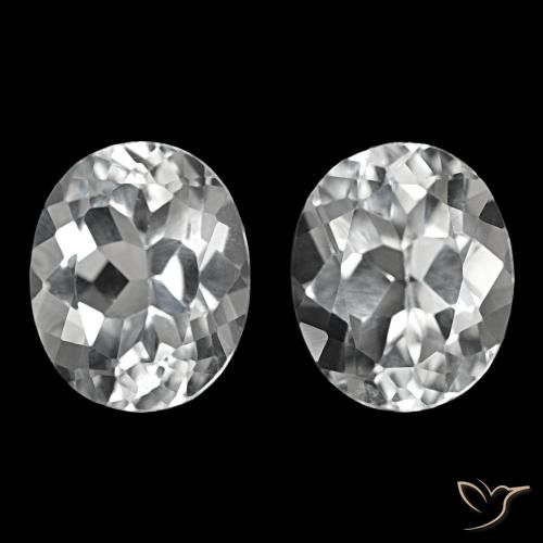 Pedras preciosas de Topázio Branco claro natural de 12.03 ct, Corte Oval, VS