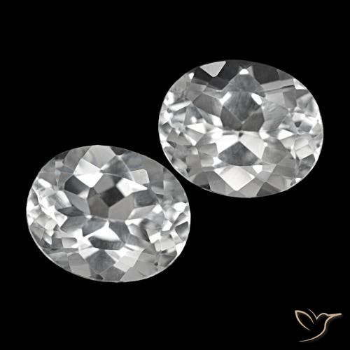 Pedras preciosas de Topázio Branco claro natural de 12.03 ct, Corte Oval, VS