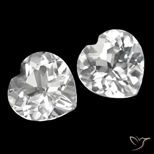 Pedras preciosas de topázio branco natural de 7,79 ct, formato de coração, VS