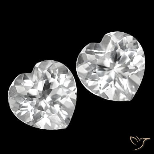 Pedras preciosas de Topázio Branco natural de 8.27 ct, Formato de coração, VVS-VS