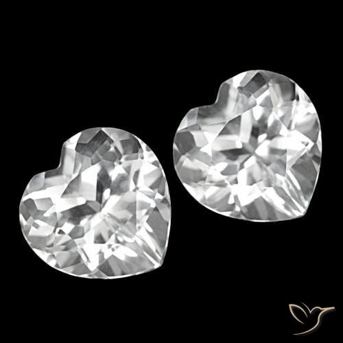 Pedras preciosas de topázio branco natural de 8,76 ct, formato de coração, VS