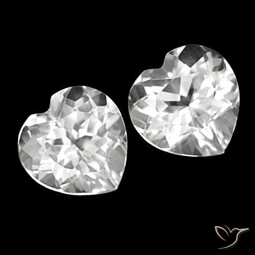 Pedras preciosas de Topázio Branco natural de 8.62 ct, Formato de coração, VS