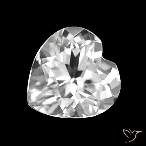 3.55ct Branco Topázio, Coração, VVS-VS