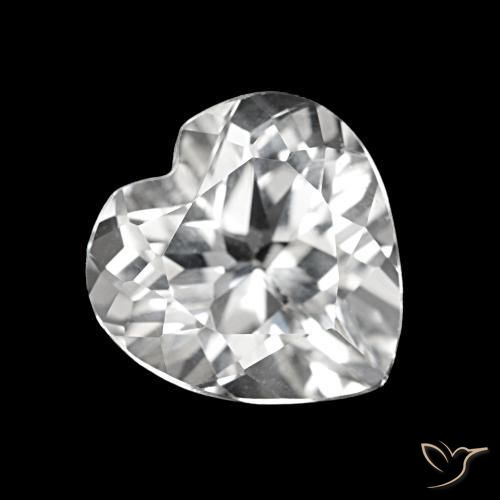 Topázio Branco Natural 3.55ct, Formato de coração, VVS-VS