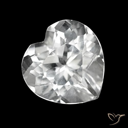 Topázio branco natural 4,22ct, formato de coração, VS