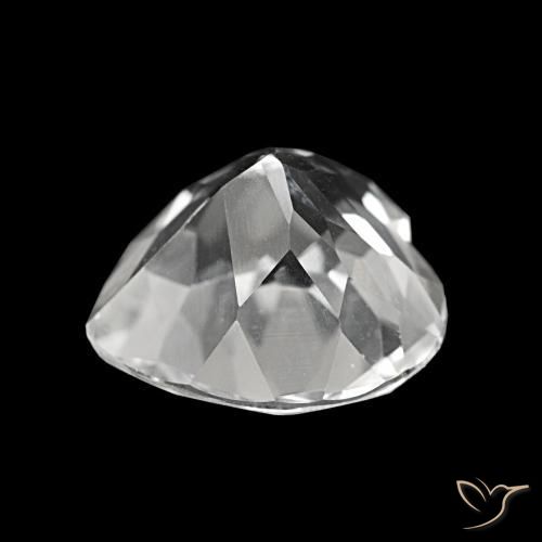 Topázio branco natural 4,22ct, formato de coração, VS