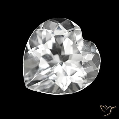 Topázio Branco Natural 4.11ct, Formato de coração, VVS-VS