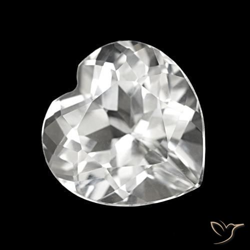 Topázio Branco Natural 4.25ct, Formato de coração, VVS-VS