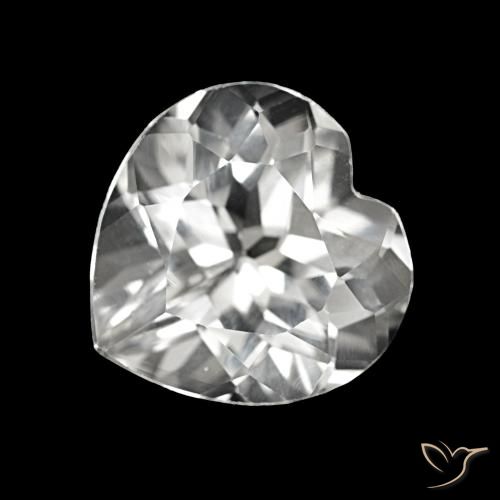 Topázio Branco Natural 3.95ct, Formato de coração, VVS-VS