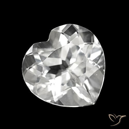 Topázio Branco Natural 3.95ct, Formato de coração, VVS-VS