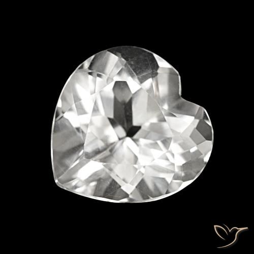 Topázio Branco Natural 4.28ct, Formato de coração, VVS-VS