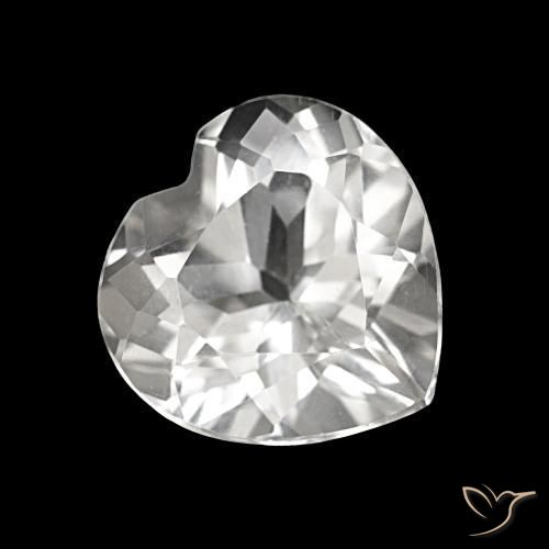 Topázio Branco Natural 4.28ct, Formato de coração, VVS-VS