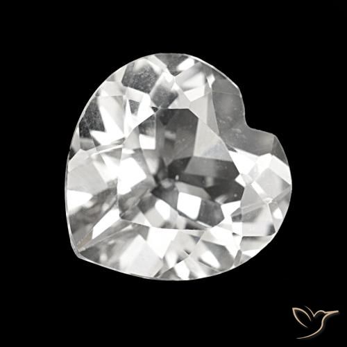 3.69ct Branco Topázio, Coração, VVS-VS