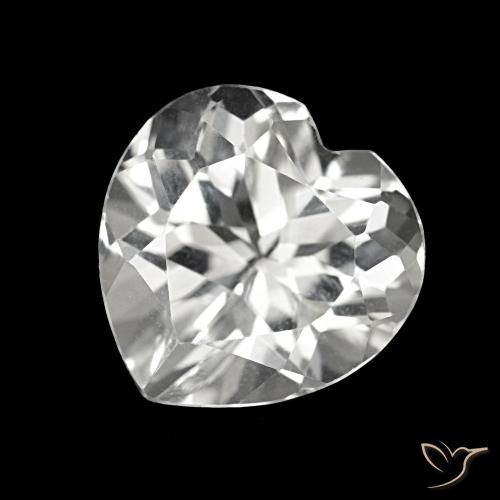 4.15ct Branco Topázio, Coração, VVS-VS