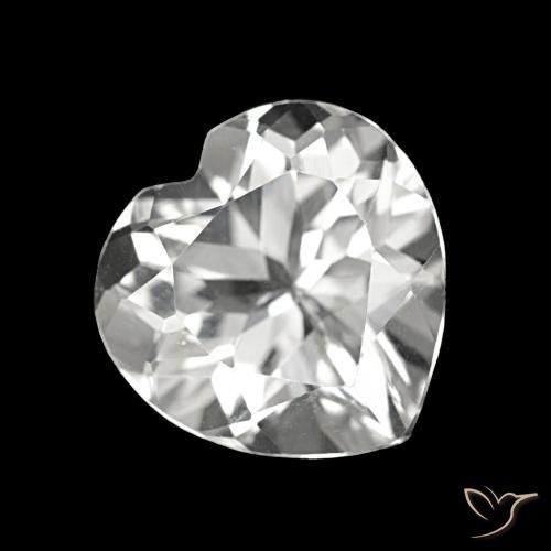 Topázio Branco Natural 4.15ct, Formato de coração, VVS-VS