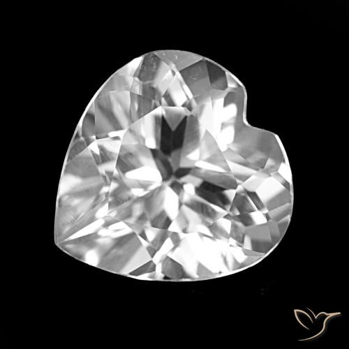 Topázio Branco claro Natural 3.72ct, Formato de coração, VVS-VS