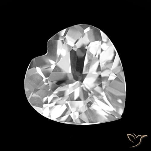 Topázio Branco claro Natural 3.72ct, Formato de coração, VVS-VS