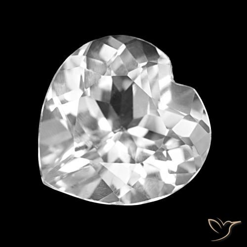 Topázio Branco claro Natural 4.19ct, Formato de coração, VVS-VS
