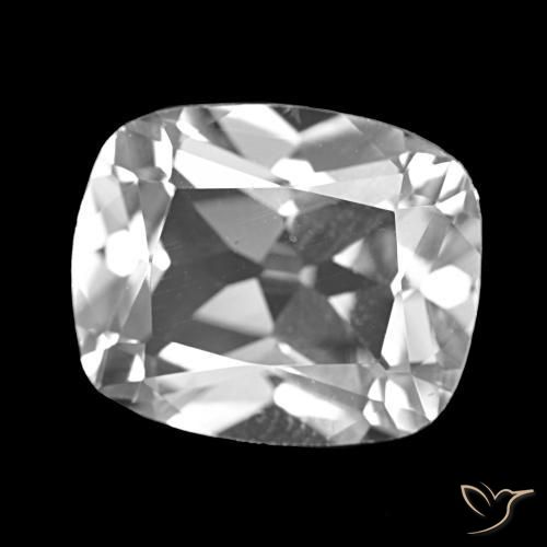 Topázio Branco claro Natural 6.04ct, Almofada cortada, VVS-VS