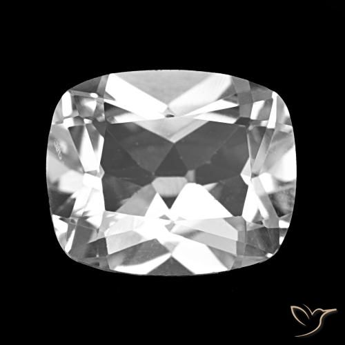 Topázio Branco claro Natural 6.29ct, Almofada cortada, VVS-VS