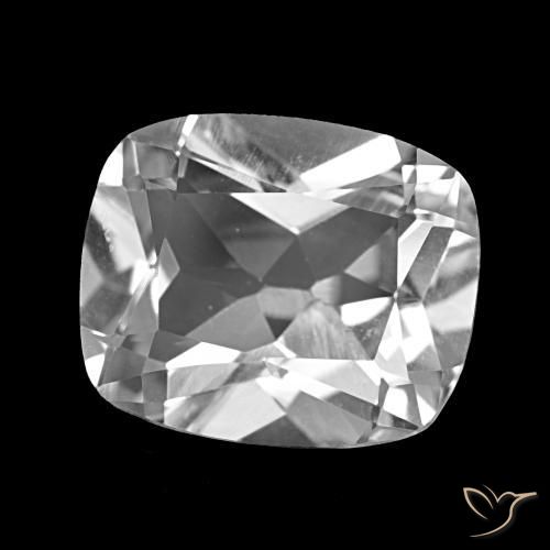 Topázio Branco claro Natural 6.29ct, Almofada cortada, VVS-VS