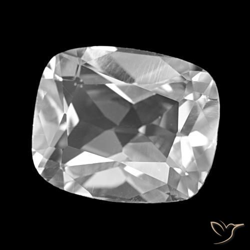 Topázio Branco claro Natural 5.81ct, Almofada cortada, VVS-VS