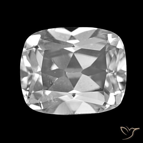 Topázio Branco claro Natural 6.04ct, Almofada cortada, VS