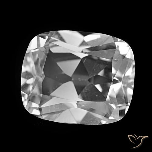 Topázio Branco claro Natural 6.04ct, Almofada cortada, VS
