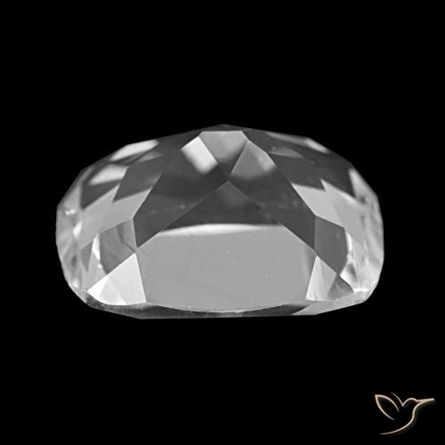 Topázio Branco claro Natural 6.41ct, Almofada cortada, VS