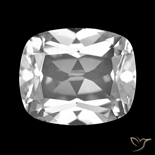 Topázio Branco claro Natural 6.13ct, Almofada cortada, VS