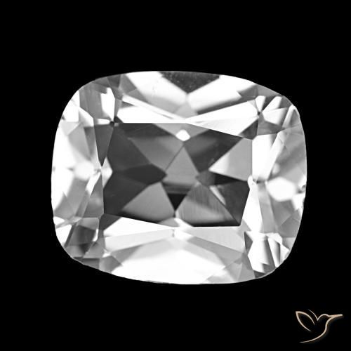Topázio Branco claro Natural 6.03ct, Almofada cortada, VS