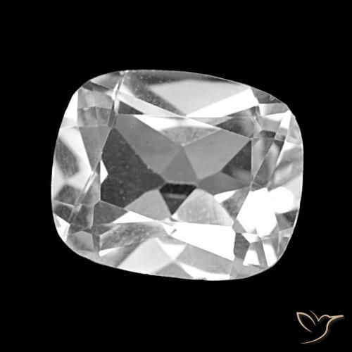 Topázio Branco claro Natural 5.25ct, Almofada cortada, VS