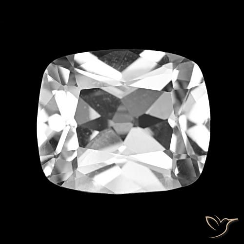Topázio Branco claro Natural 5.90ct, Almofada cortada, VVS-VS