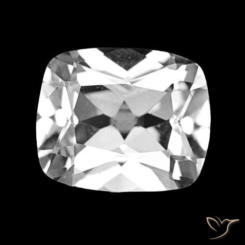 Topázio Branco claro Natural 5.90ct, Almofada cortada, VVS-VS