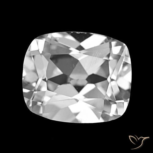 Topázio branco natural 5,97ct, almofada cortada, VS