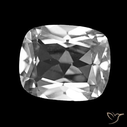 Topázio branco natural 6,25ct, almofada cortada, VS
