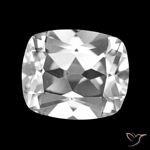 Topázio Branco claro Natural 6.23ct, Almofada cortada, VS