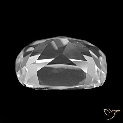 Topázio Branco claro Natural 6.24ct, Almofada cortada, VS