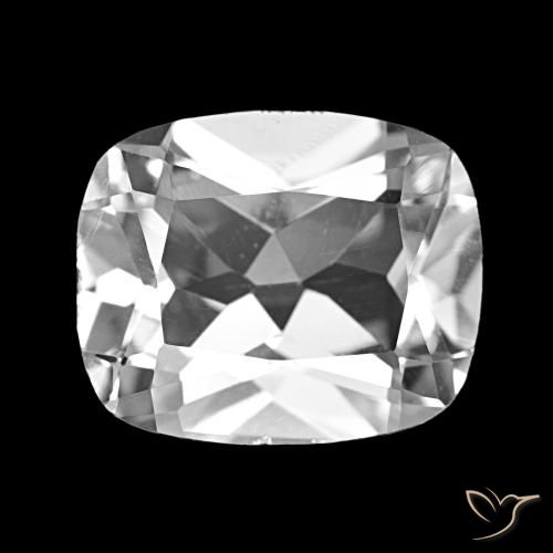 Topázio Branco Natural 5.49ct, Almofada cortada, VS