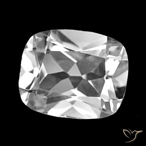 Topázio Branco Natural 5.49ct, Almofada cortada, VS