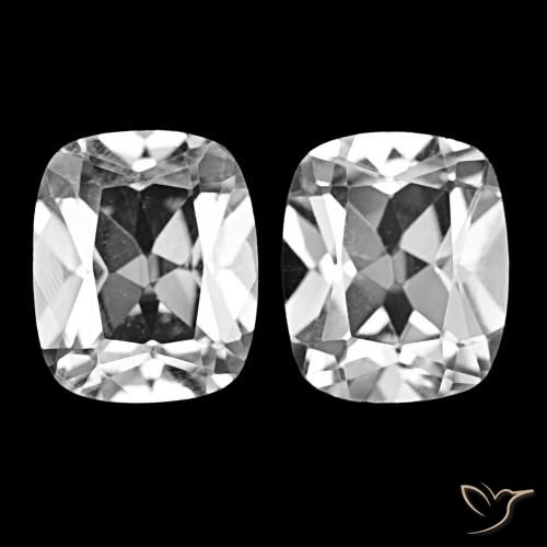 Pedras preciosas de Topázio Branco natural de 12.10 ct, Almofada cortada, VVS-VS