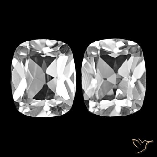 Pedras preciosas de Topázio Branco claro natural de 11,92 ct, Almofada cortada, VVS-VS