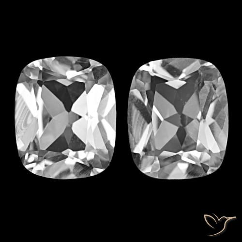 Pedras preciosas de Topázio Branco claro natural de 11.96 ct, Almofada cortada, VVS-VS